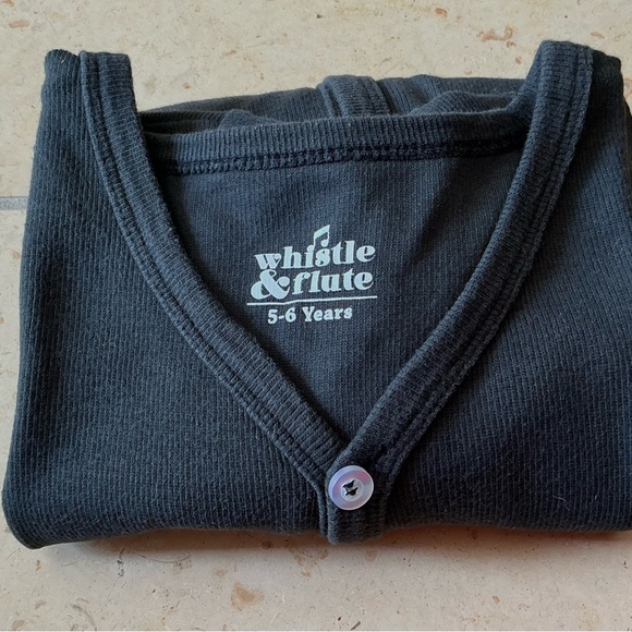 Whistle &Flute Black Cardigan with Gold Lightning Patch size 5/6 Toddler - Picture 2 of 2